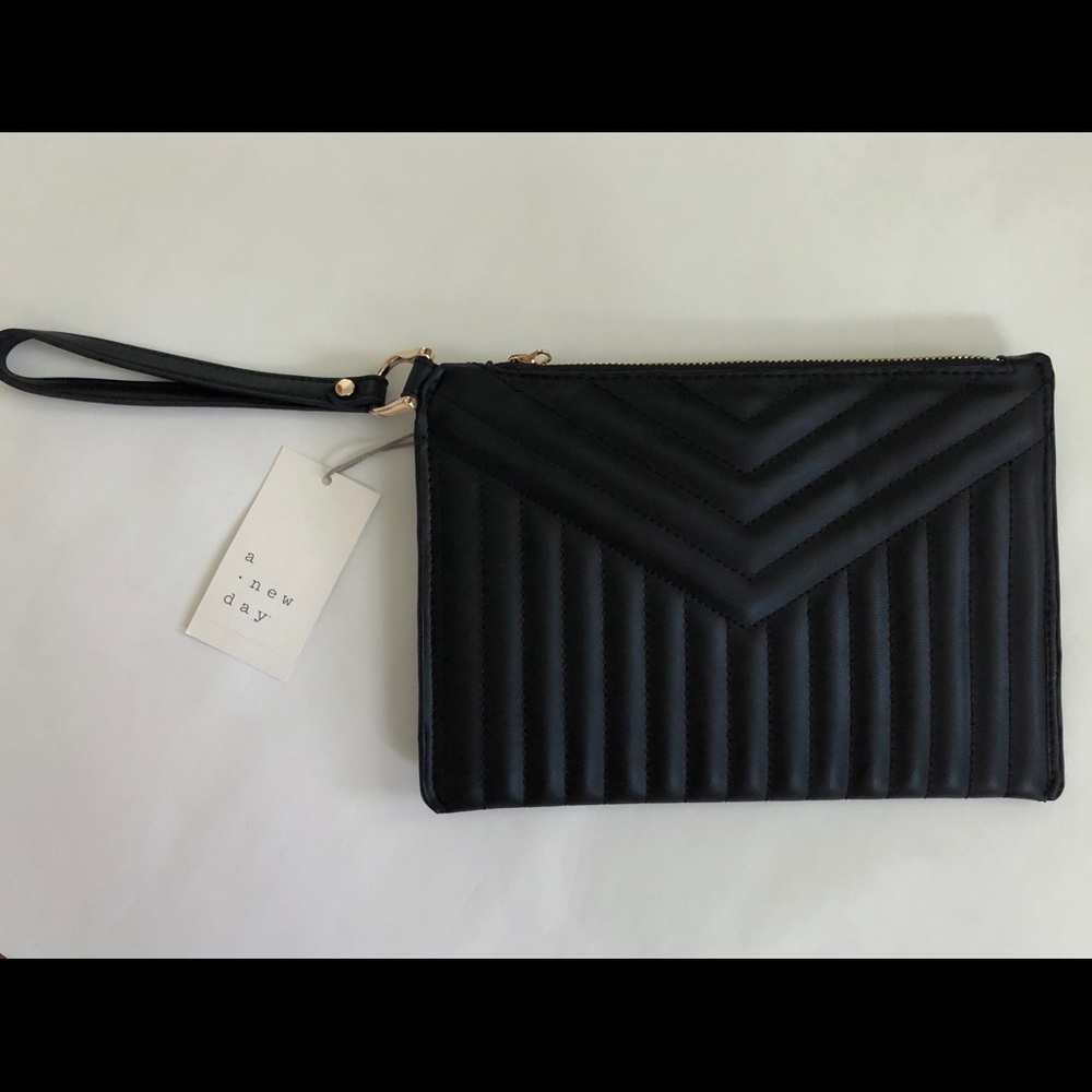 NWT Black Wristlet Clutch